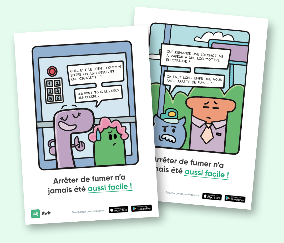 Affiches pour le Mois sans tabac pour les entreprises par Kwit